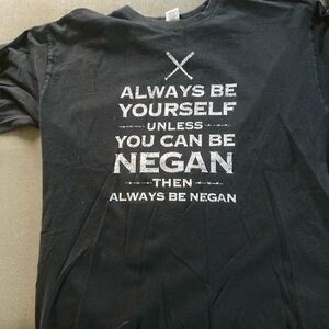 Gildan Black Long-Sleeve Graphic Tee with White Text